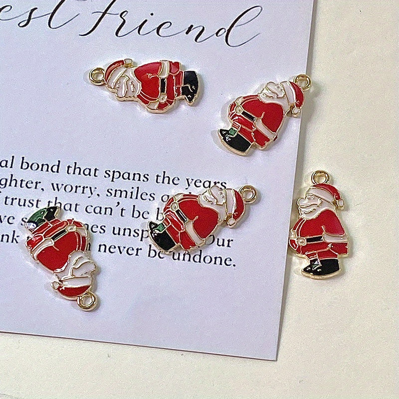 DIY Christmas Santa Claus Snowman Drop Alloy Small Pendant