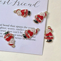 DIY Christmas Santa Claus Snowman Drop Alloy Small Pendant