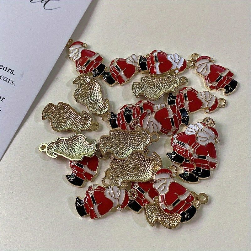DIY Christmas Santa Claus Snowman Drop Alloy Small Pendant