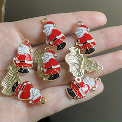DIY Christmas Santa Claus Snowman Drop Alloy Small Pendant