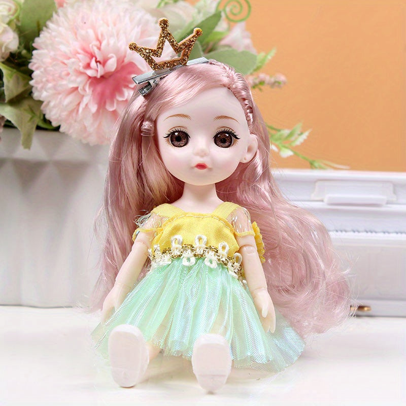 6.69in Doll Set Princess Toy with 13 Moveable Joints & Accessories