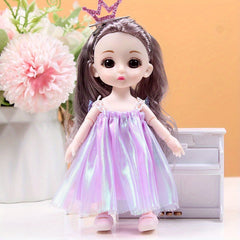 6.69in Doll Set Princess Toy with 13 Moveable Joints & Accessories