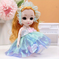 6.69in Doll Set Princess Toy with 13 Moveable Joints & Accessories