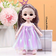 6.69in Doll Set Princess Toy with 13 Moveable Joints & Accessories