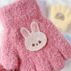 Cartoon Kids Winter Gloves Warm Plush Unisex Baby Gloves