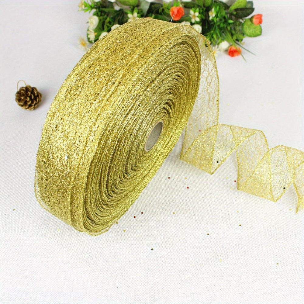 2m Mesh Ribbon Transparent Christmas Ribbon for Gift Wrapping DIY Crafts