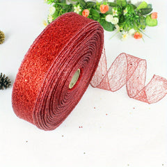 2m Mesh Ribbon Transparent Christmas Ribbon for Gift Wrapping DIY Crafts