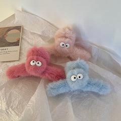 Plush Hair Grab Large Hair Clip - Autumn Winter Hair Accessories