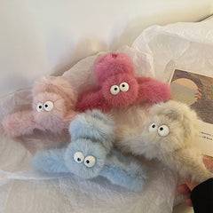 Plush Hair Grab Large Hair Clip - Autumn Winter Hair Accessories