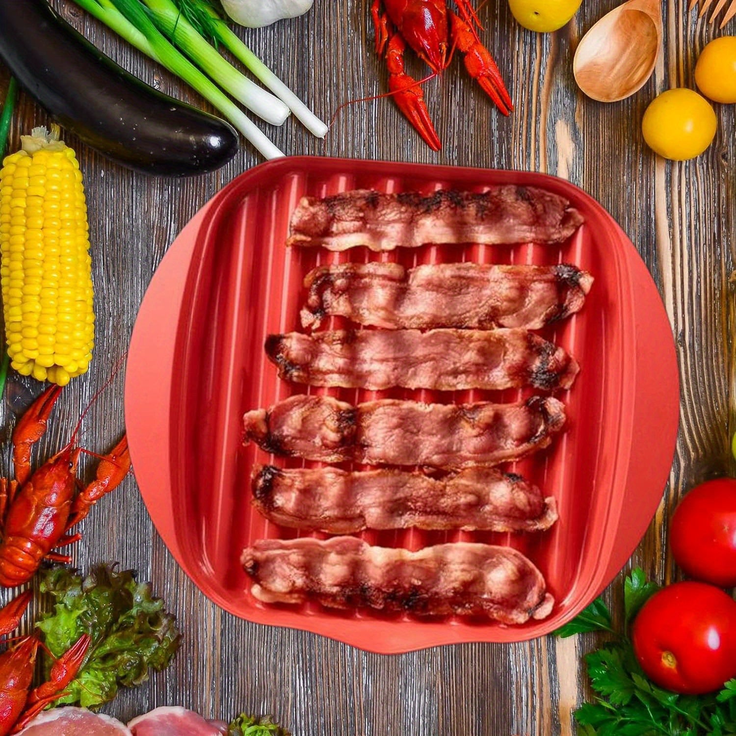 Microwave Bacon Tray With Splatter Lid - Bacon Cooker