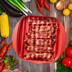 Microwave Bacon Tray With Splatter Lid - Bacon Cooker