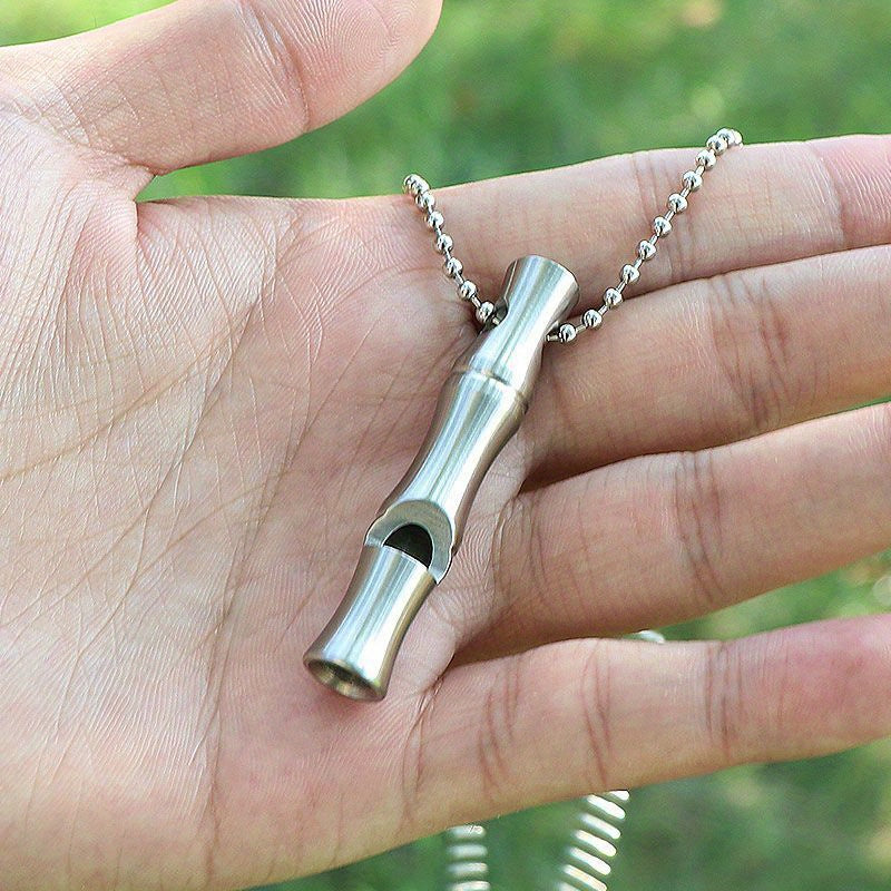 Mini Stainless Steel Bamboo Whistle High Decibel