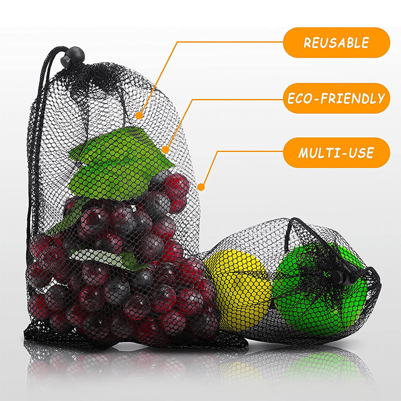Durable Nylon Mesh Drawstring Laundry Bag for Beach Toys Swimming Camping Travel
