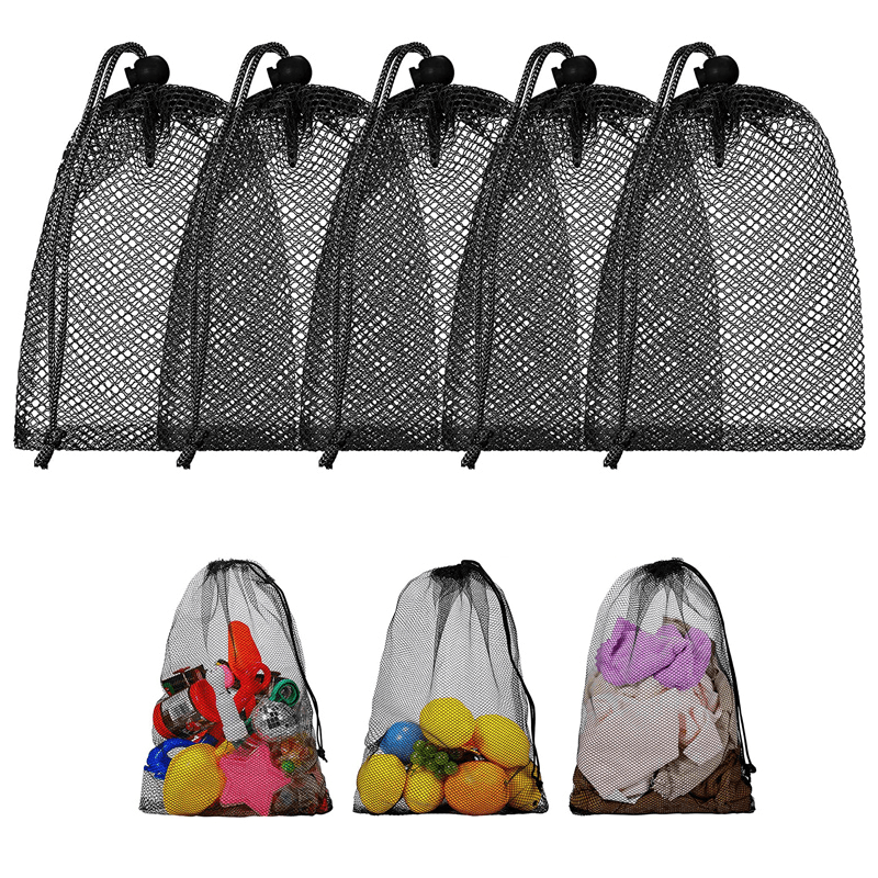 Durable Nylon Mesh Drawstring Laundry Bag for Beach Toys Swimming Camping Travel