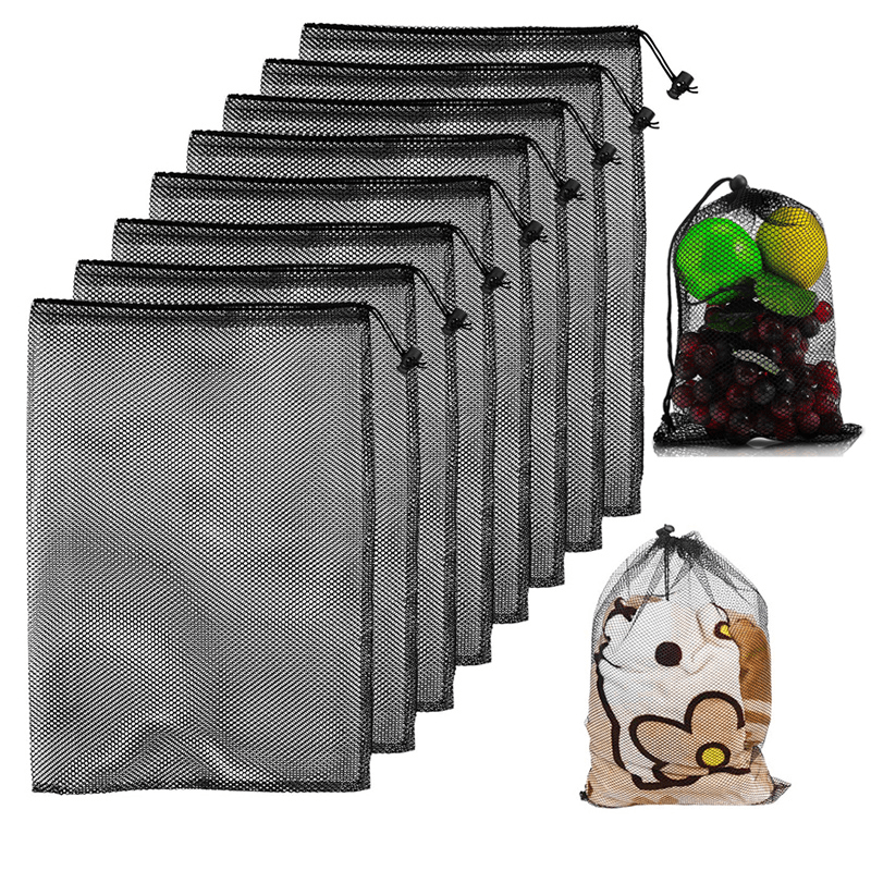 Durable Nylon Mesh Drawstring Laundry Bag for Beach Toys Swimming Camping Travel