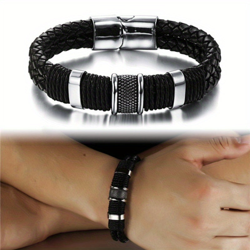Unisex Braid Bracelet Stainless Steel Vintage Gift