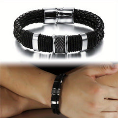 Unisex Braid Bracelet Stainless Steel Vintage Gift
