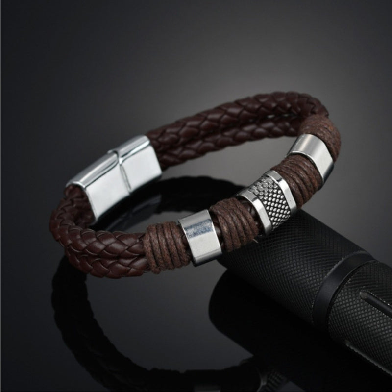 Unisex Braid Bracelet Stainless Steel Vintage Gift