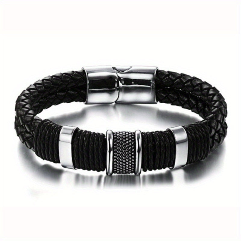 Unisex Braid Bracelet Stainless Steel Vintage Gift