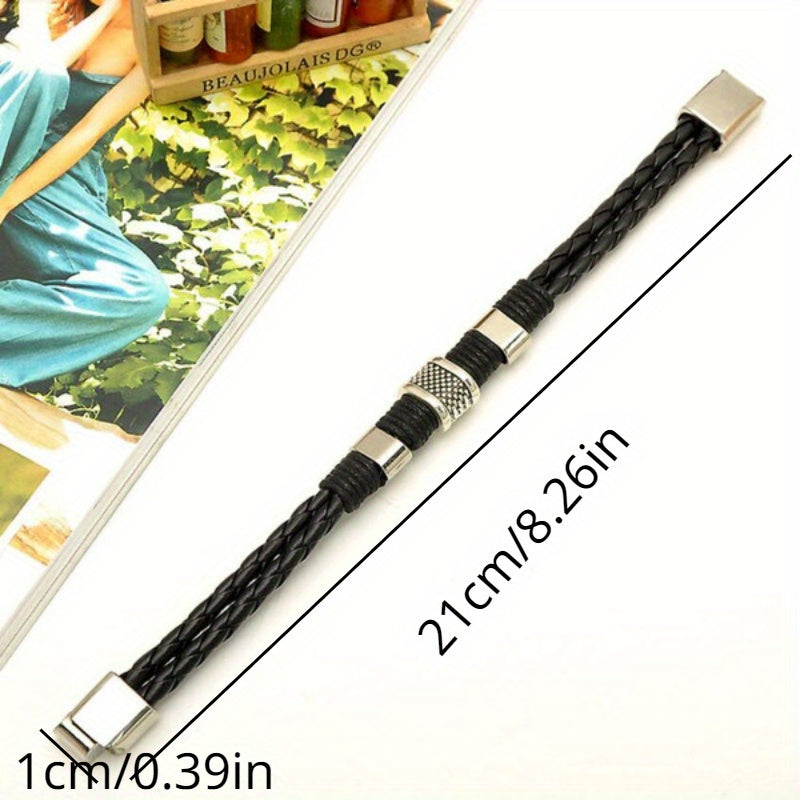 Unisex Braid Bracelet Stainless Steel Vintage Gift