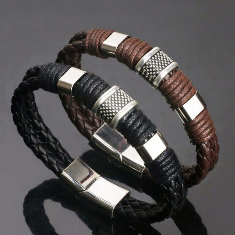 Unisex Braid Bracelet Stainless Steel Vintage Gift