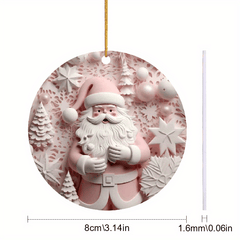Santa Round Acrylic Pendant Christmas Party Holiday Decorations