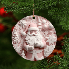 Santa Round Acrylic Pendant Christmas Party Holiday Decorations