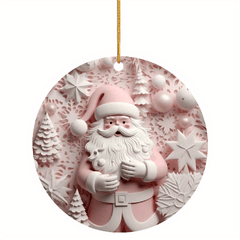 Santa Round Acrylic Pendant Christmas Party Holiday Decorations