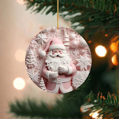 Santa Round Acrylic Pendant Christmas Party Holiday Decorations