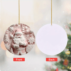 Santa Round Acrylic Pendant Christmas Party Holiday Decorations