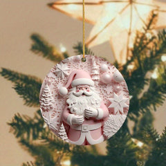 Santa Round Acrylic Pendant Christmas Party Holiday Decorations