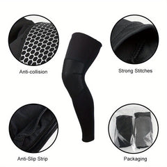2pcs Compression Knee Pads Support Elastic Long Kneepad Brace Volleyball Bas