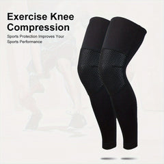 2pcs Compression Knee Pads Support Elastic Long Kneepad Brace Volleyball Bas