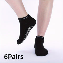 6 Pairs Women's Yoga Socks Non Slip Sports Socks With Extra Grips