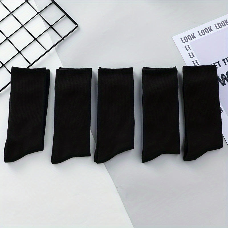 5 Pairs Cotton Sports Socks Men's Comfortable Breathable Sweat Absorbing