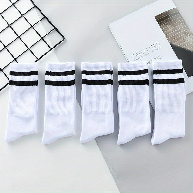 5 Pairs Cotton Sports Socks Men's Comfortable Breathable Sweat Absorbing