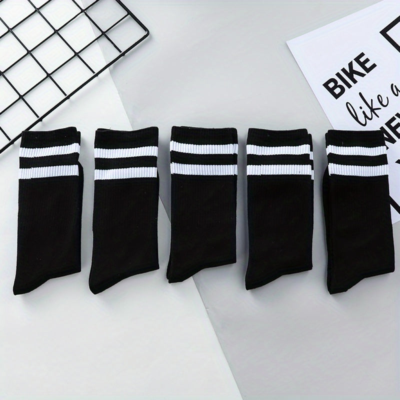 5 Pairs Cotton Sports Socks Men's Comfortable Breathable Sweat Absorbing