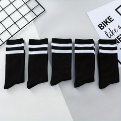 5 Pairs Cotton Sports Socks Men's Comfortable Breathable Sweat Absorbing