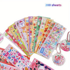 200 Laser and Casual Stickers for Handbook DIY Decoration