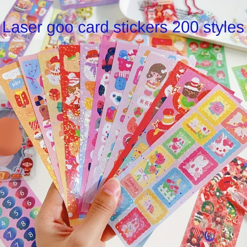 200 Laser and Casual Stickers for Handbook DIY Decoration