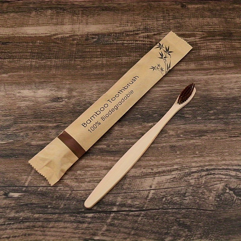 10pcs Bamboo Toothbrush Extra Soft Bristles Sensitive Teeth Gums Men Women