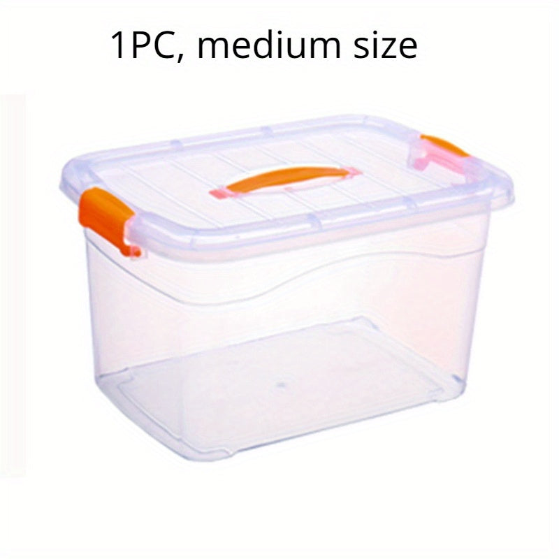 Transparent Plastic Storage Box With Handle Large Capacity