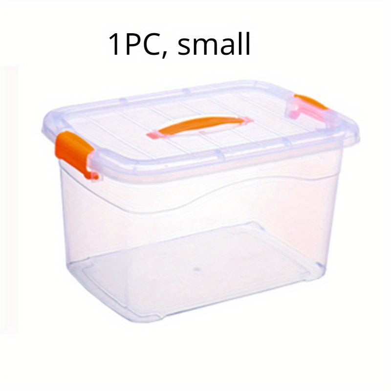Transparent Plastic Storage Box With Handle Large Capacity