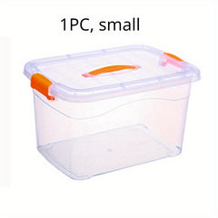Transparent Plastic Storage Box With Handle Large Capacity