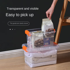 Transparent Plastic Storage Box With Handle Large Capacity