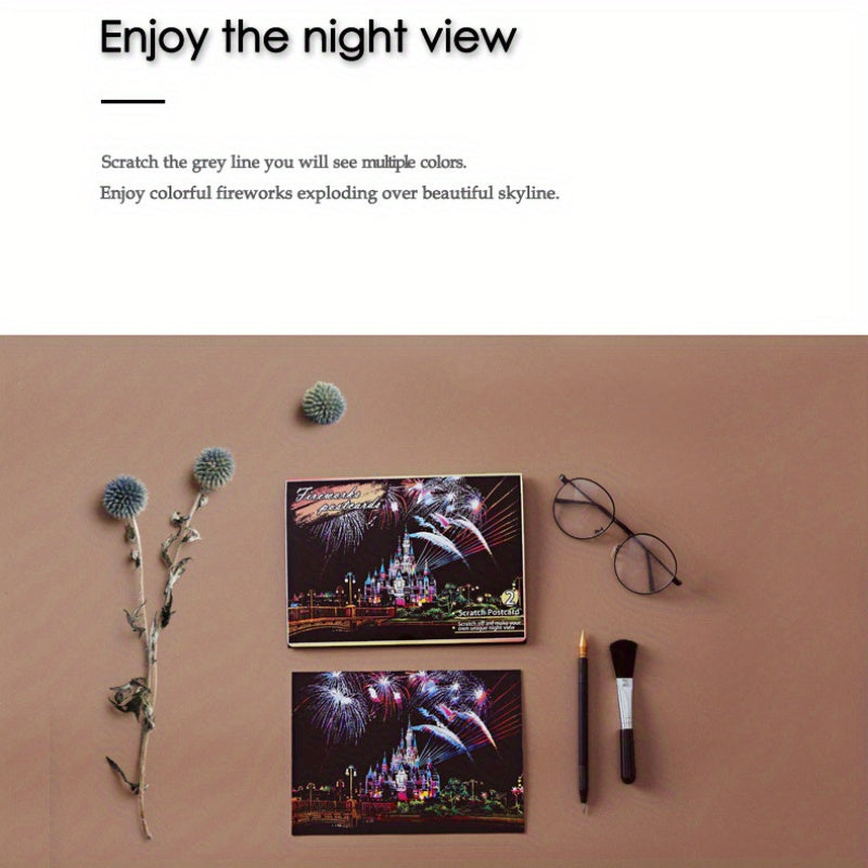 Urban Landscape Scratch Painting DIY Kit - Night Scene Architecture