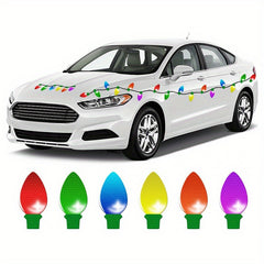 Christmas Light Bulb Reflective Magnetic Stickers Honeycomb Lattice