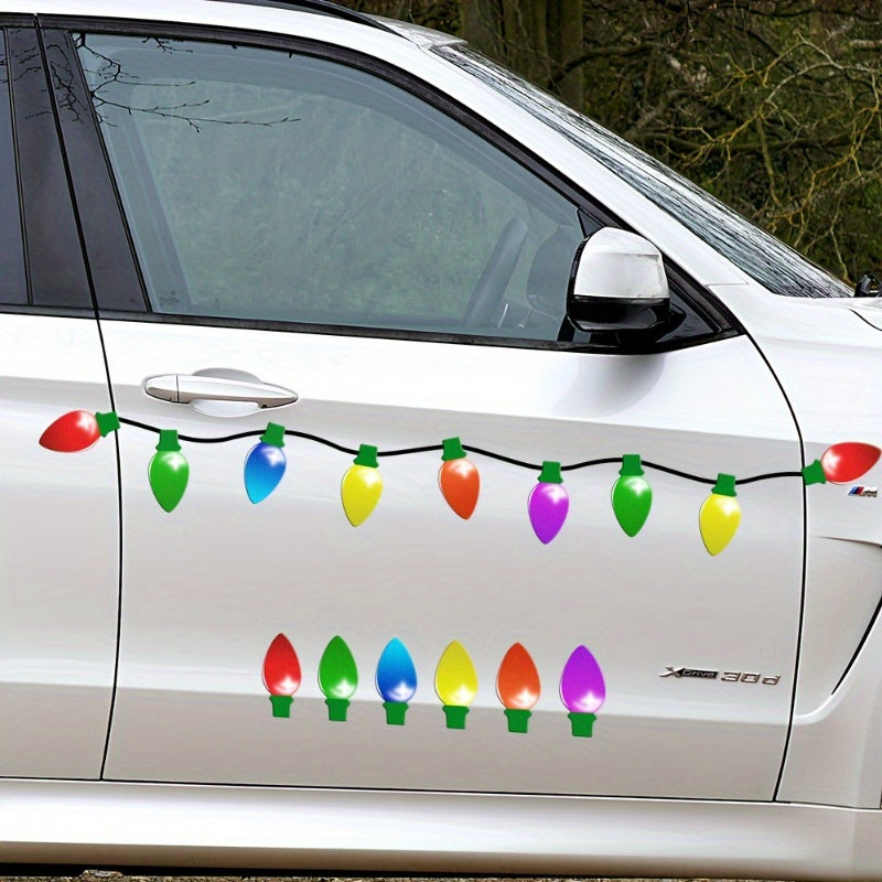 Christmas Light Bulb Reflective Magnetic Stickers Honeycomb Lattice