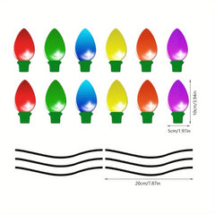 Christmas Light Bulb Reflective Magnetic Stickers Honeycomb Lattice