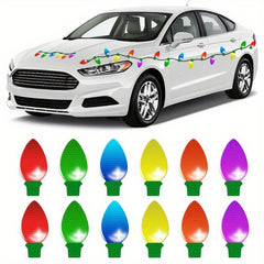 Christmas Light Bulb Reflective Magnetic Stickers Honeycomb Lattice